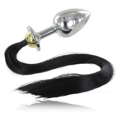 Metal Hard - Steel Anal Plug With Tail 8.89cm