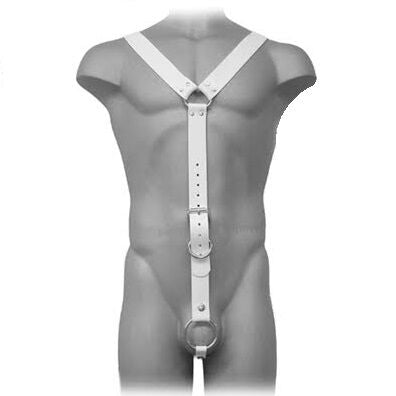 Leder-Body weißes Herren-Lederharnisch
