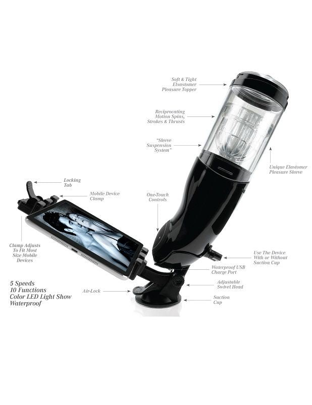Extreme Toyz - Pdx Mega Bator USB Male Masturbator Ano Black