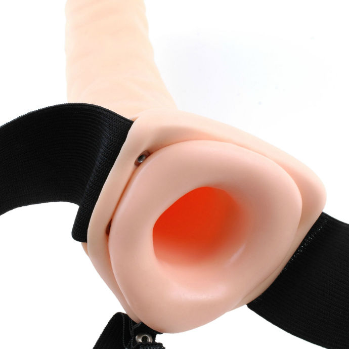 Fetish Fantasy Series - 19 CM Vibrating Hollow Strap-On Brown