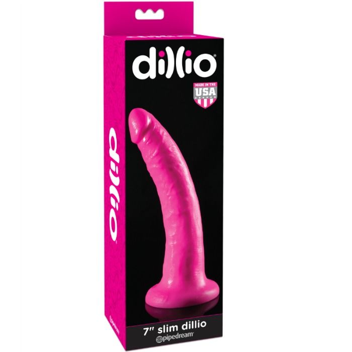 Dillio Dildo 17.8 CM Pink — Pink rubber