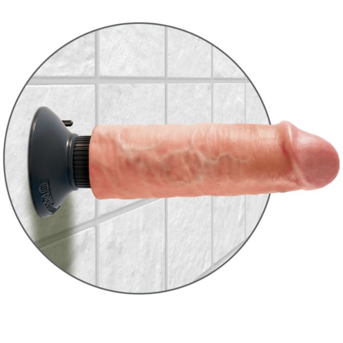 King Cock 15.24 CM Vibrating Cock Flesh — Skin