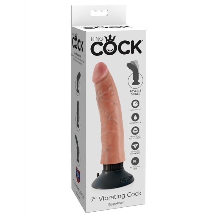 King Cock 17.78 CM Vibrating Cock Flesh — Skin