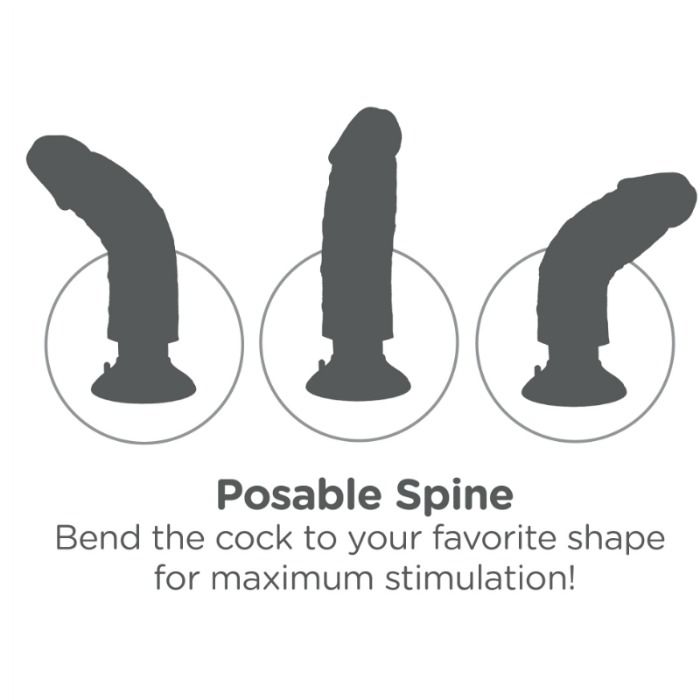 King Cock 17.78 CM Vibrating Cock With Balls Flesh — Skin