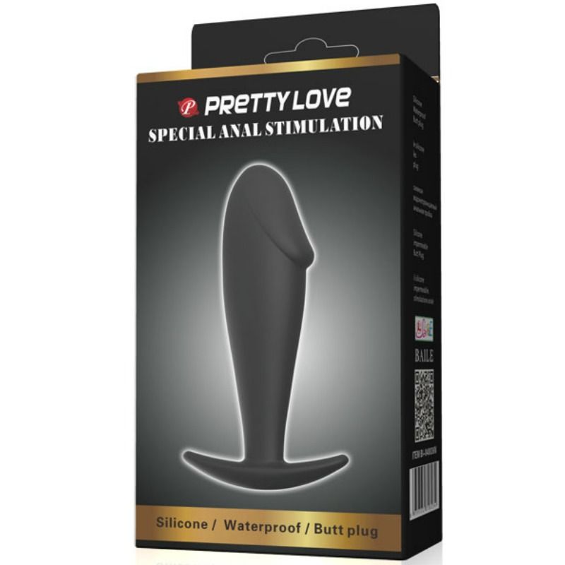 Pretty Love Anal Plug Silicone Penis Form Black — Black