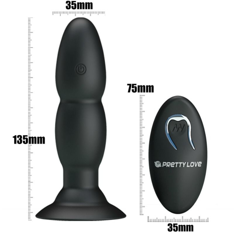 Pretty Love Plug Vibrator And Rotation By Remote Control — Black