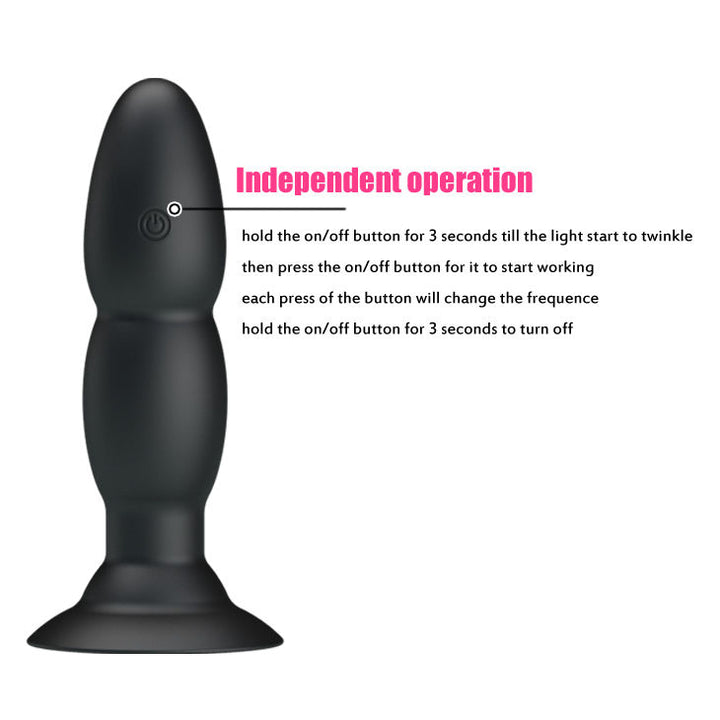 Pretty Love Plug Vibrator And Rotation By Remote Control — Black