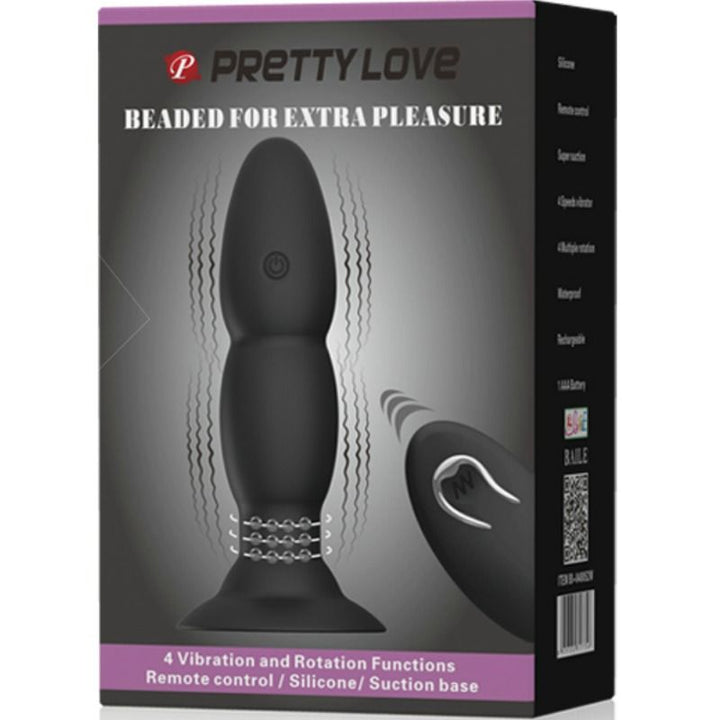 Pretty Love Plug Vibrator And Rotation By Remote Control — Black
