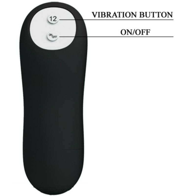 Pretty Love Silicone Anal Plug Penis Form And 12 Vibration — Black