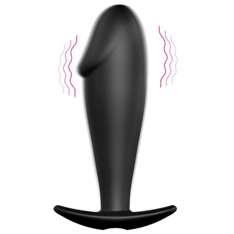 Pretty Love Silicone Anal Plug Penis Form And 12 Vibration — Black