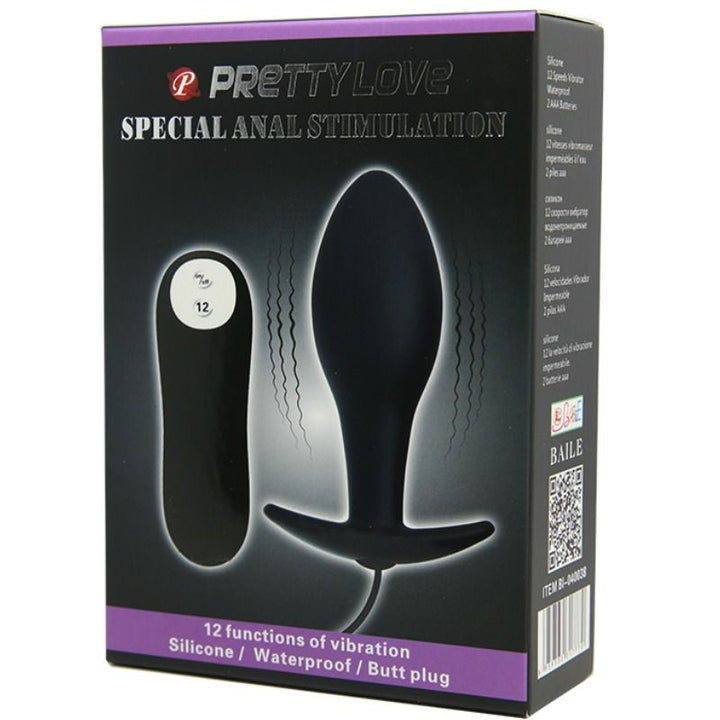 Pretty Love Anal Plug - Anchor Form Silicone 12 Vibration — Black