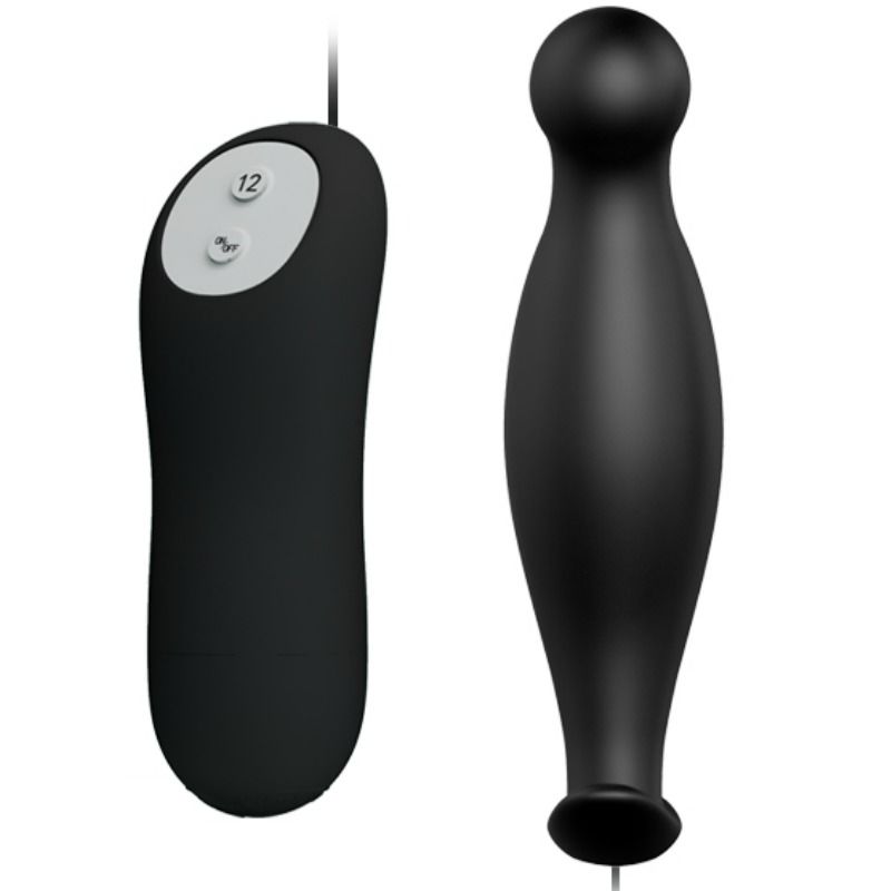 Silicone Anal Plug 12 Vibration Modes Black — Black