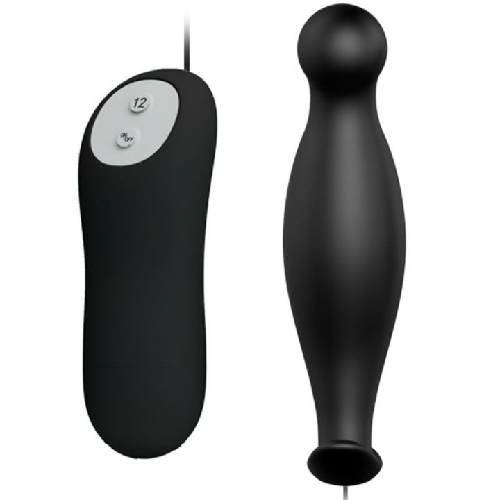 Silicone Anal Plug 12 Vibration Modes Black — Black