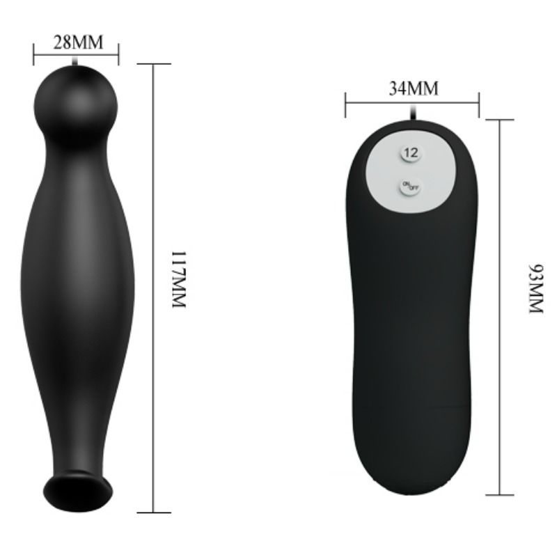 Silicone Anal Plug 12 Vibration Modes Black — Black
