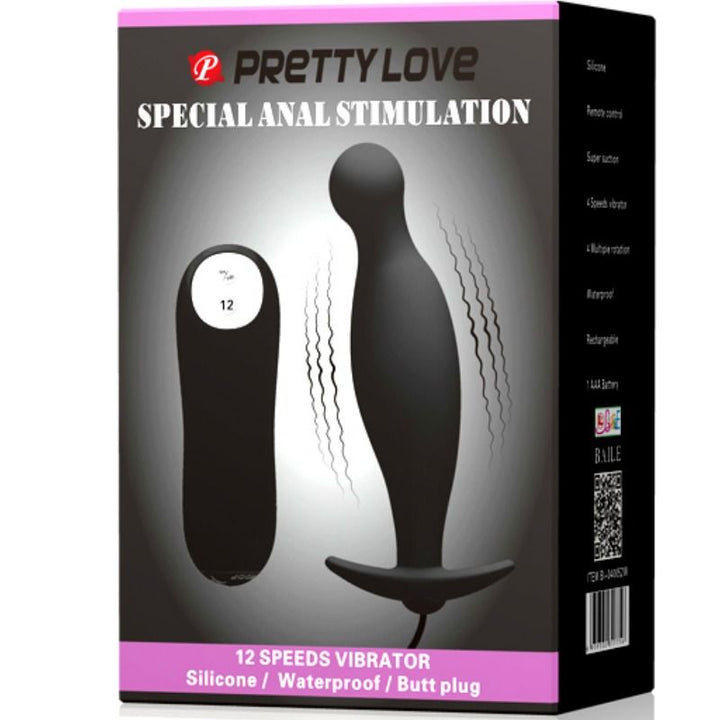 Silicone Anal Plug 12 Vibration Modes Black — Black