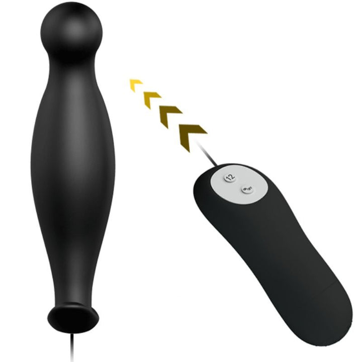 Silicone Anal Plug 12 Vibration Modes Black — Black