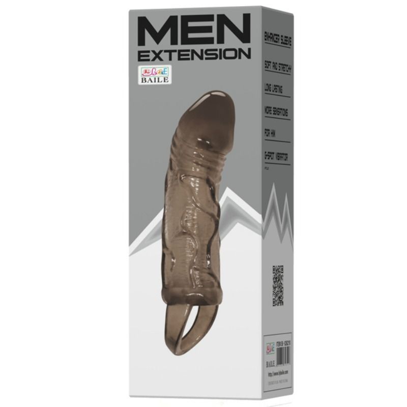 BAILE - PENISVERLÄNGERUNG MIT RIEMEN FÜR HODEN SCHWARZ 13.5 CM