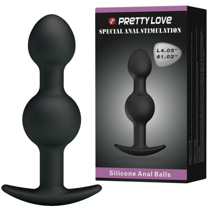 Pretty Love Special Stimulation - Silicone Anal Balls 10.3 CM — Black