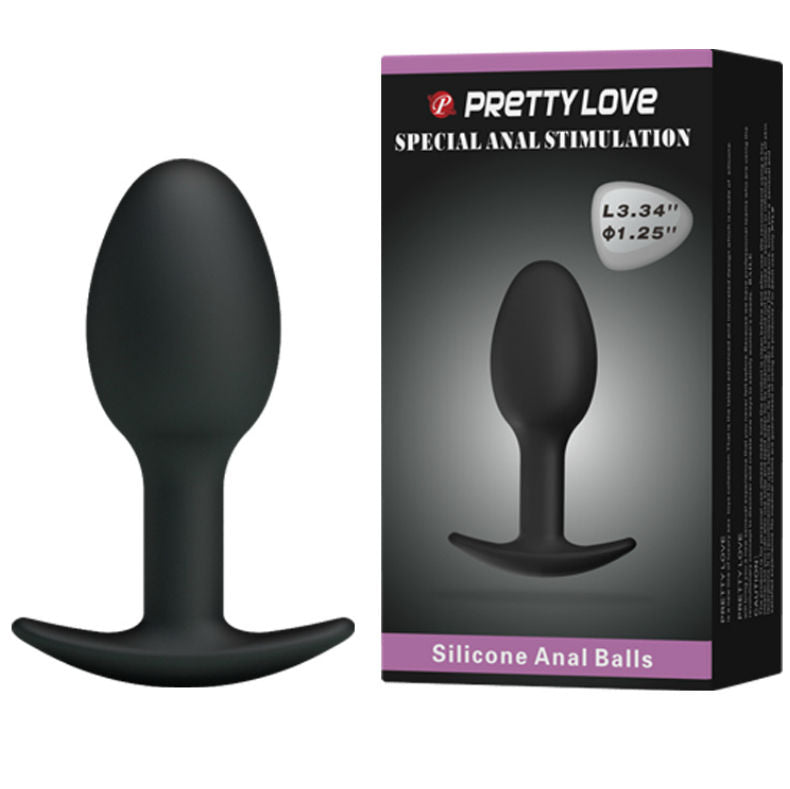 Pretty Love Silicone Anal Plug 6.5 CM Black — Black