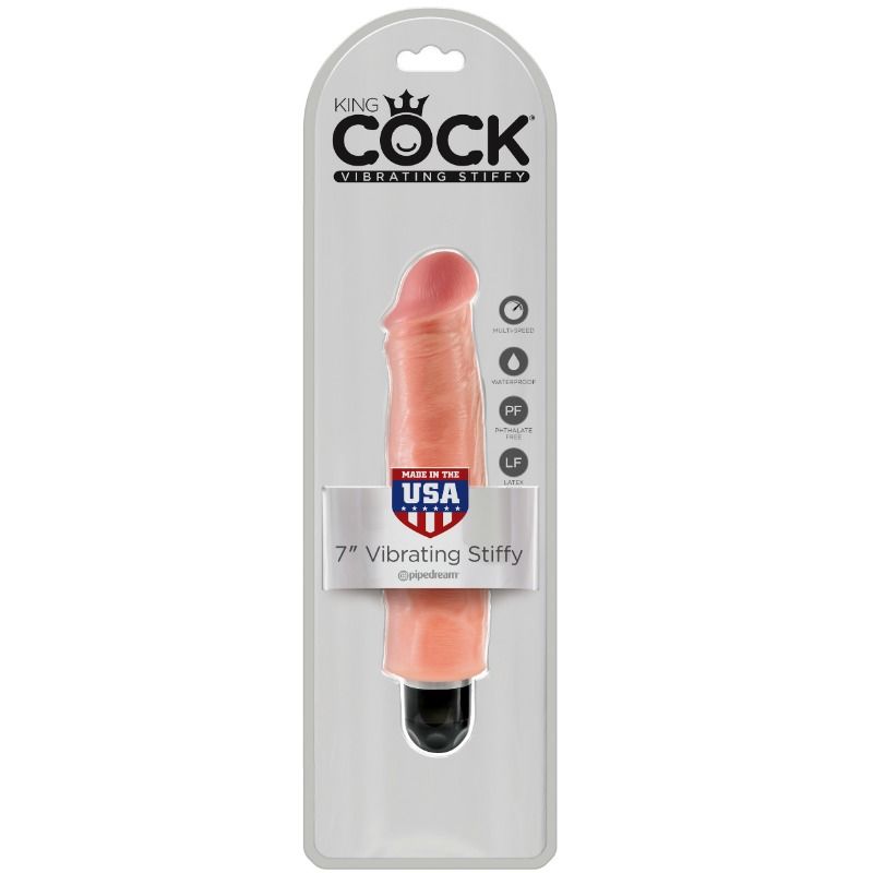King Cock 17.8 CM Vibrating Stiffy Flesh — Skin