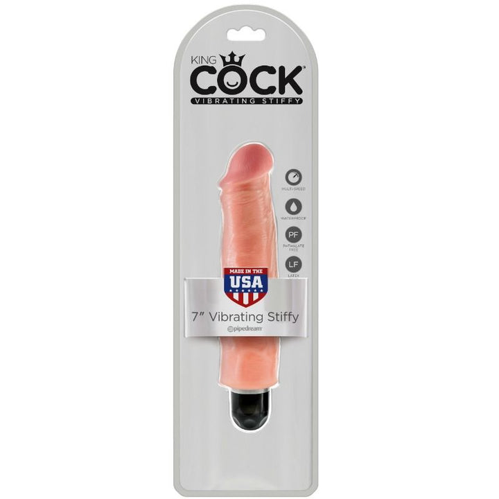 King Cock 17.8 CM Vibrating Stiffy Flesh — Skin