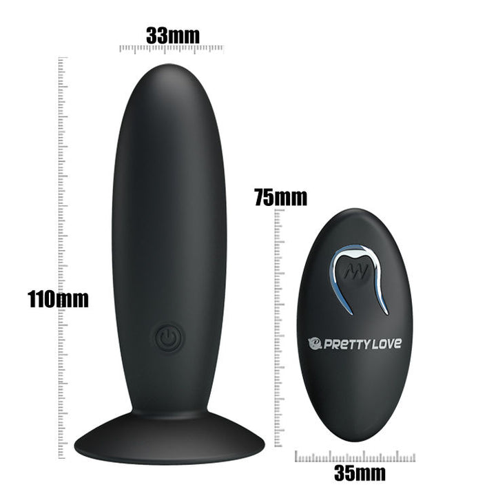 Pretty Love Rechargeable Anal Plug With Vibration And Control — Black