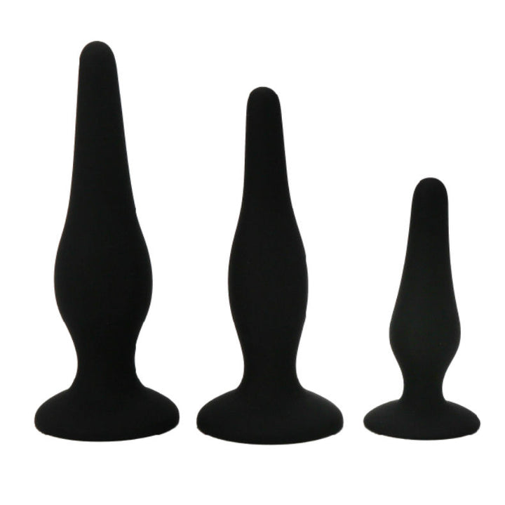 Pretty Love Anal Plugs - Silicone Initiation Kit — Black