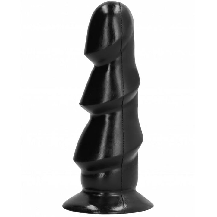 All Black Dildo 17 CM — Black PVC
