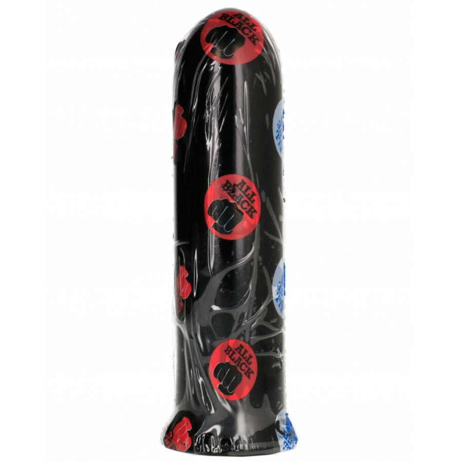 All Black Dildo Black 19 CM — Black PVC