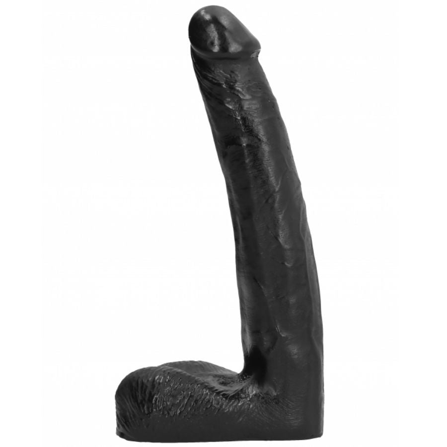 All Black Dildo Realistic 21 CM — Black PVC