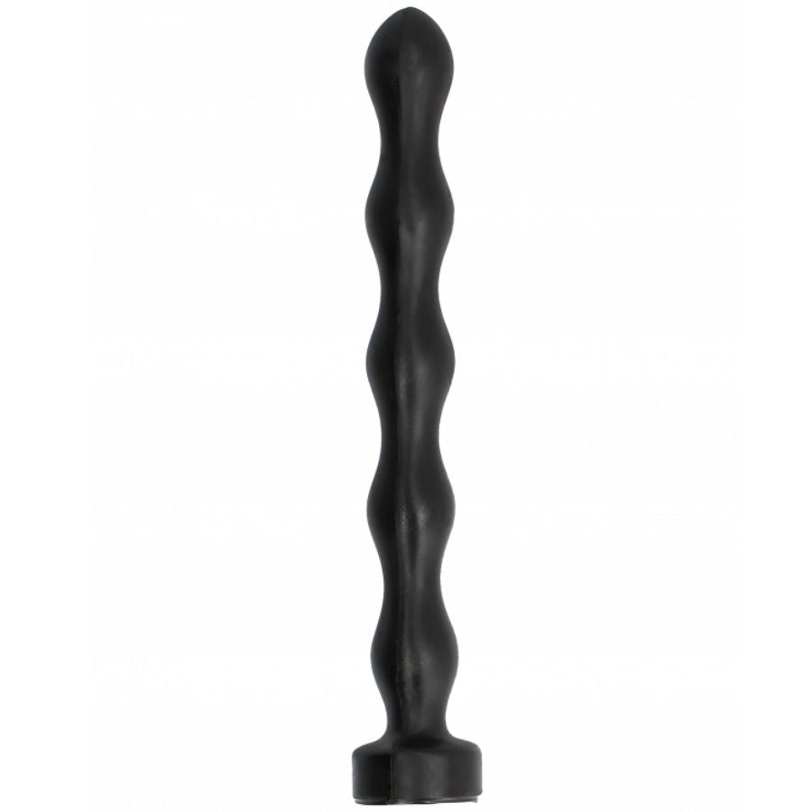 All Black Anal Plug Ball 32 CM — Black PVC