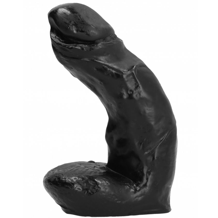 All Black Dildo Realistic 15 CM — Black PVC