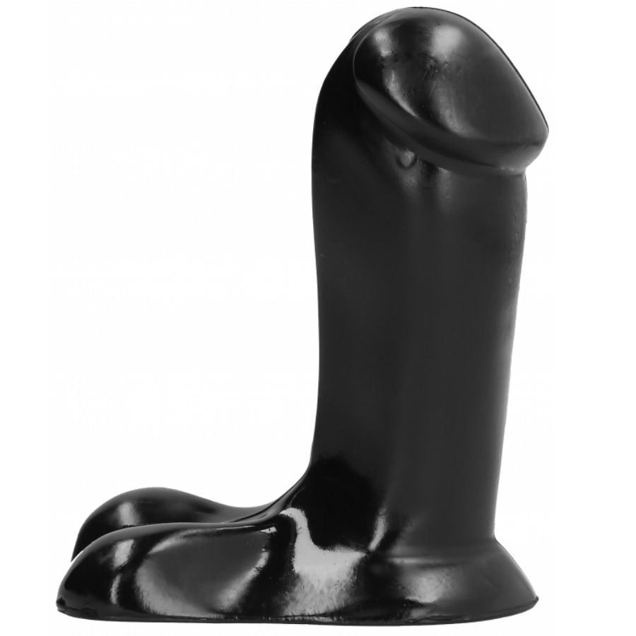 All Black Dildo Realistic 14 CM — Black PVC