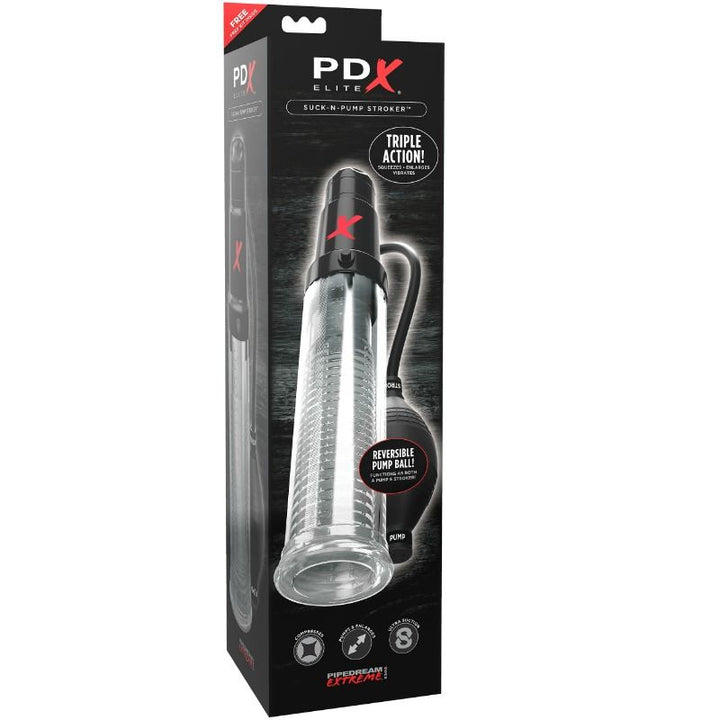 Pdx Elite - Suck N Pump Stroker Vibrating Masturbator Suction