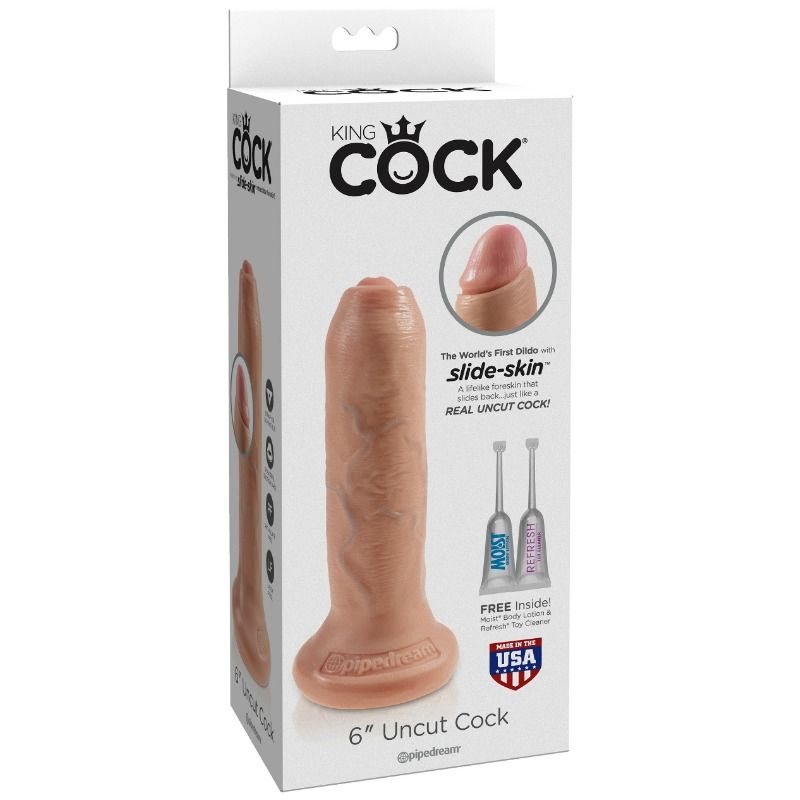 King Cock Realistic Dildo Uncut Flesh 15 CM — Skin