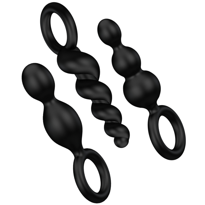 Satisfyer Anal - Plugs Set 3 Pcs Black — Black silicone