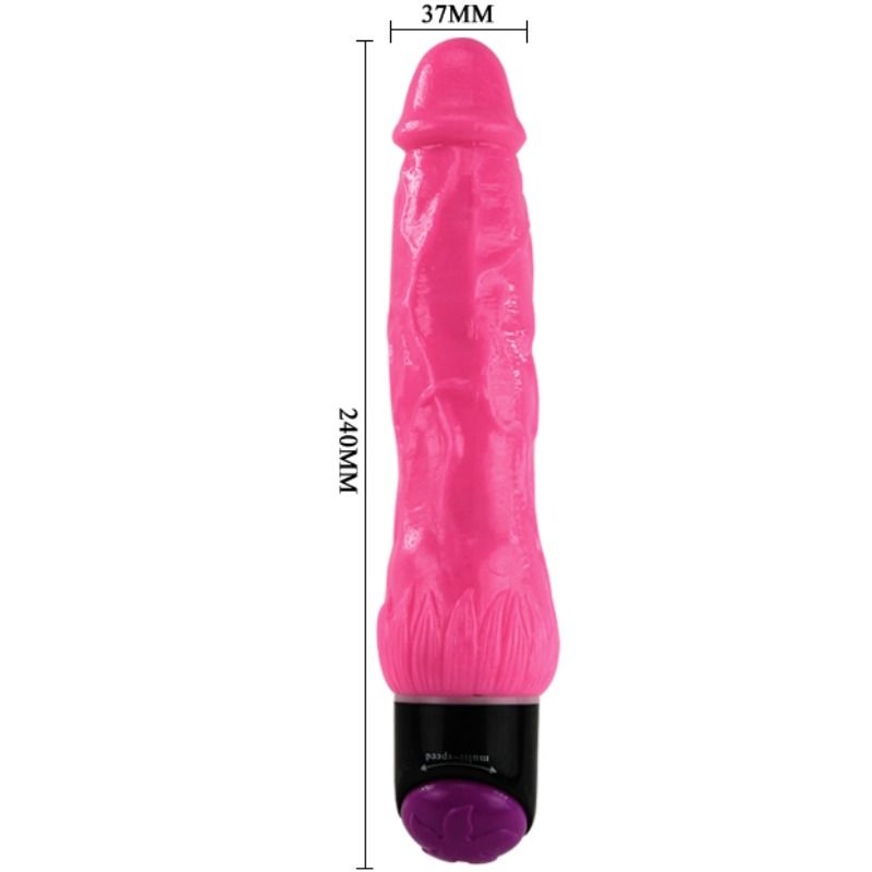 Baile - Colorful Sex Realistic Vibrator Pink 24 CM — Pink TPR