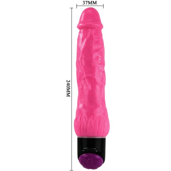 Baile - Colorful Sex Realistic Vibrator Pink 24 CM — Pink TPR