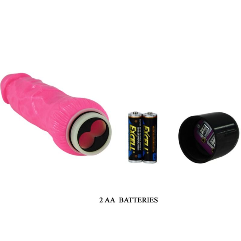 Baile - Colorful Sex Realistic Vibrator Pink 24 CM — Pink TPR