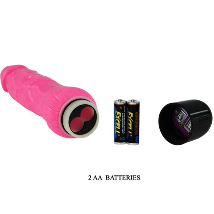 Baile - Colorful Sex Realistic Vibrator Pink 24 CM — Pink TPR