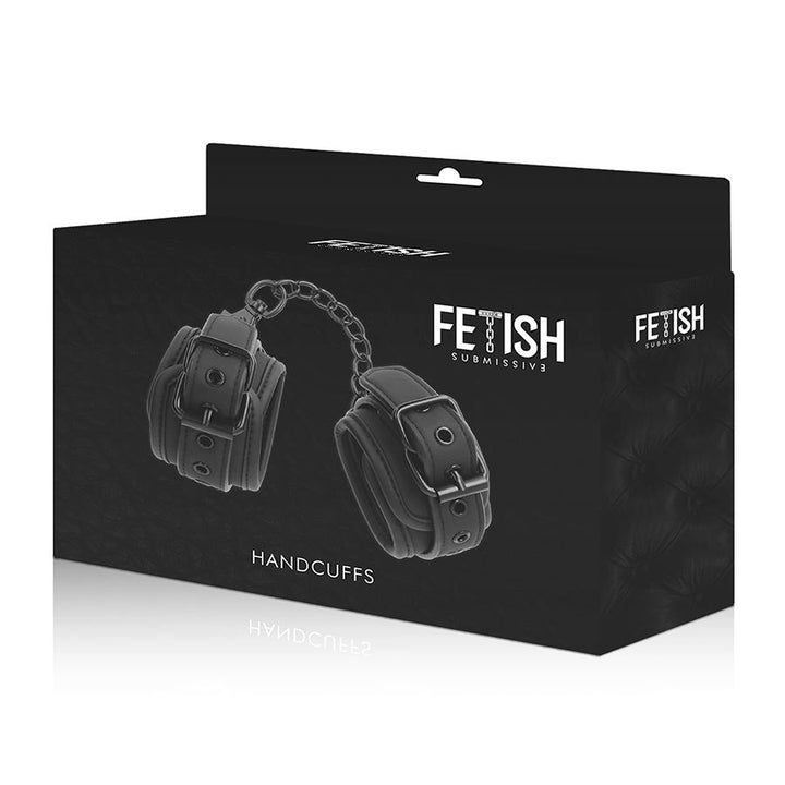 Fetish Submissive Vegan - Leather Handcuffs With Noprene