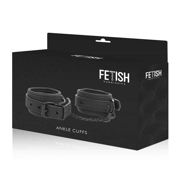 Fetish Submissive Vegan - Leather Ankle Cuffs With Noprene