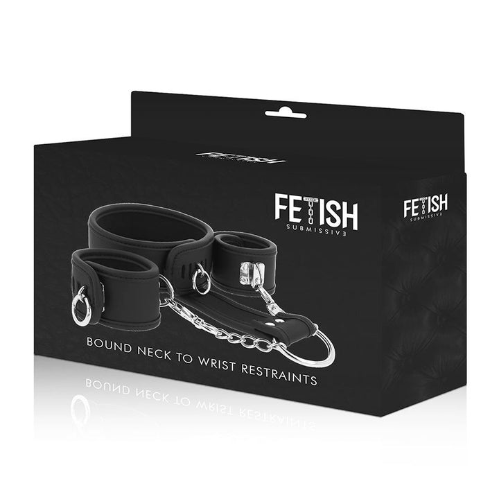 Fetish Submissive Vegan - Leather Necklace And Handcuffs With
