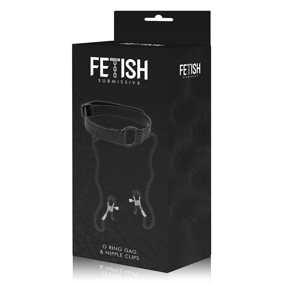 Fetish Submissive Gag - Ring With Nipple Clamps