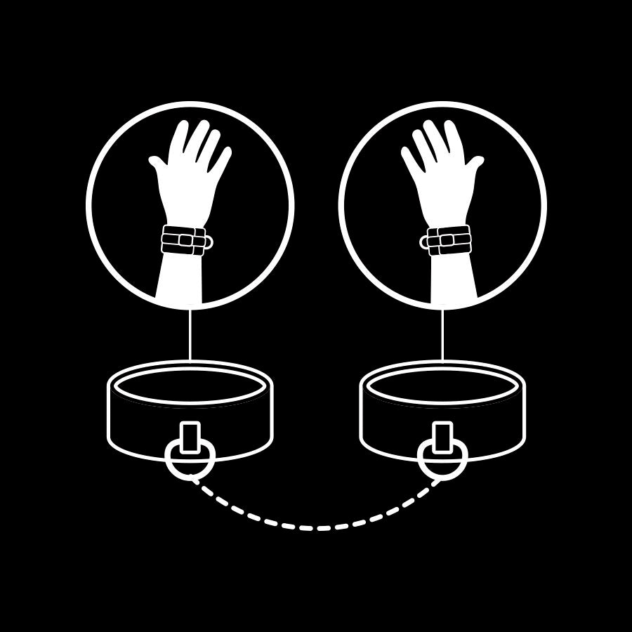 Fetish Submissive Vegan - Leather Handcuffs With Noprene