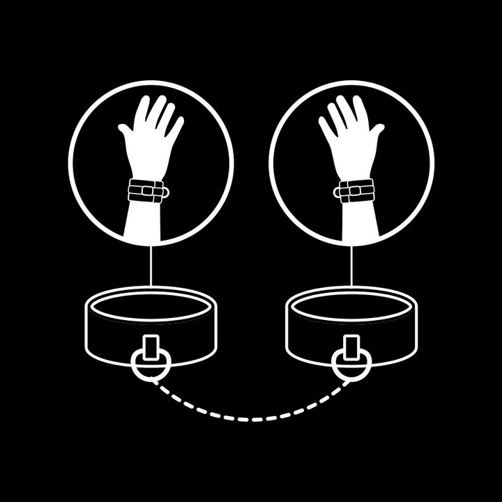 Fetish Submissive Vegan - Leather Handcuffs With Noprene