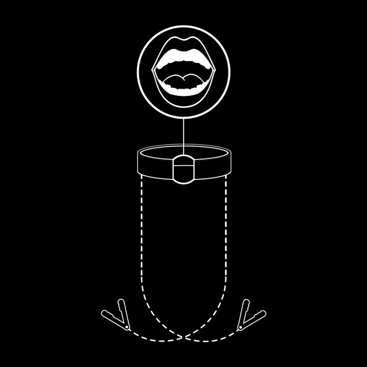 Fetish Submissive Gag - Ring With Nipple Clamps