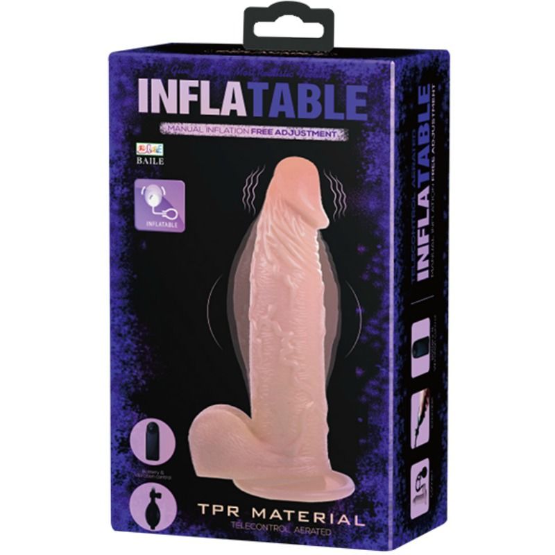 Baile - Realistic Vibrating And Inflatable Dildo — Skin TPR
