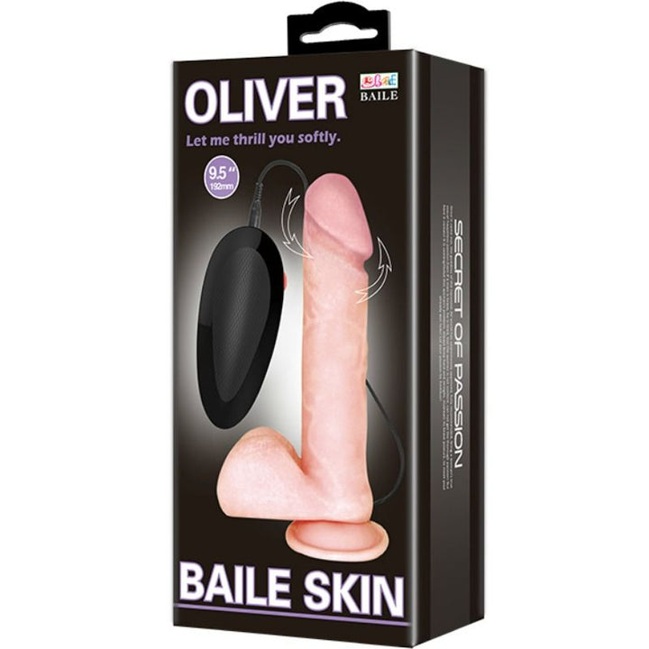 Baile - Oliver Realistic Vibrator With Rotation Function — Skin ABS