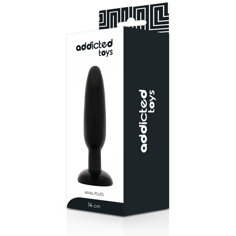 Addicted Toys Anal Plug 14 CM — Black · TPR